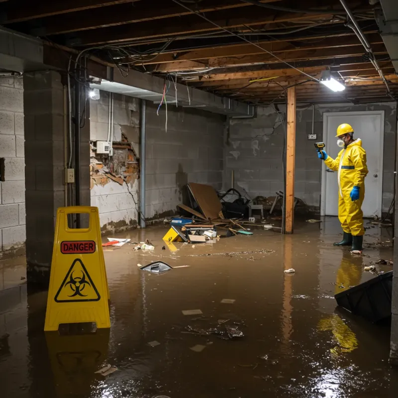 Flooded Basement Electrical Hazard in Franklin, KY Property