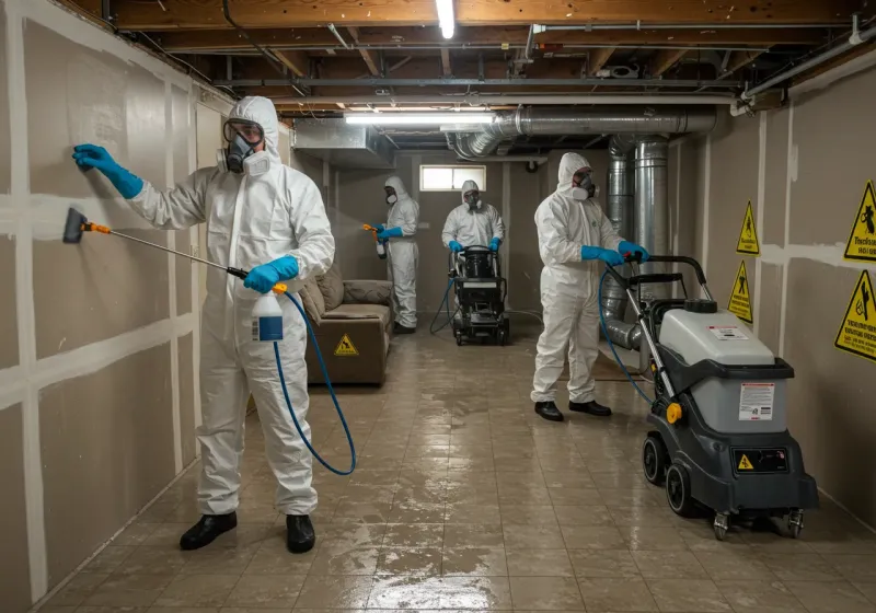 Basement Moisture Removal and Structural Drying process in Franklin, KY